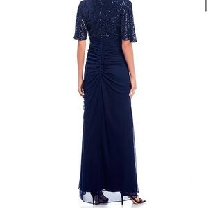 Navy blue sequin top gown size 18W X by Xscape